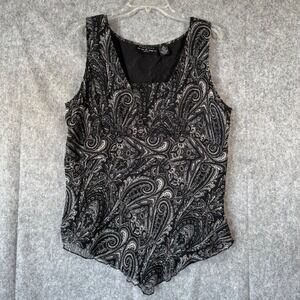 Y2K Separates Silk Paisley Sleeveless Top Womens 1X‎ Fairy Babydoll Whimsigoth